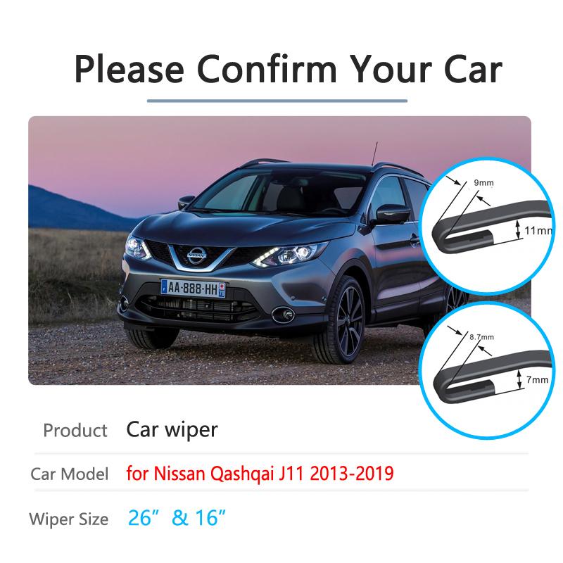 for Nissan Qashqai J11 2013~ 2014 2015 2016 2017 2018 Front Windscreen Windshield Wipers Car Wiper Blade Car Accessories