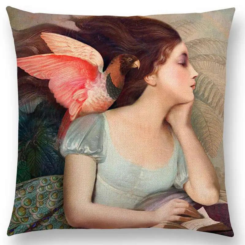 

Новая элегантная леди милая девушка пьесы Шекспира фэнтези живопись сердце свободное желание море наволочка на подушку диванная накидка на подушку 12x12Inch