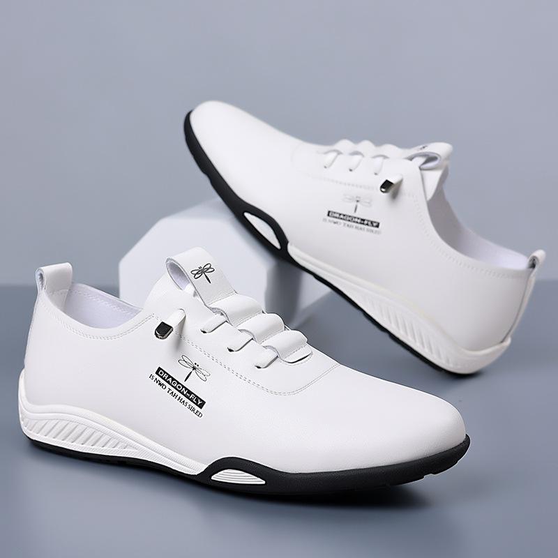 Lightweight casual leather shoes sports shoes trendy men's shoes comfortable versatile white shoes leather shoes