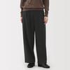 MUJI Stretch Brushed Tuck Wide Size S Women's Pants, Black, (BE1XQA5A)