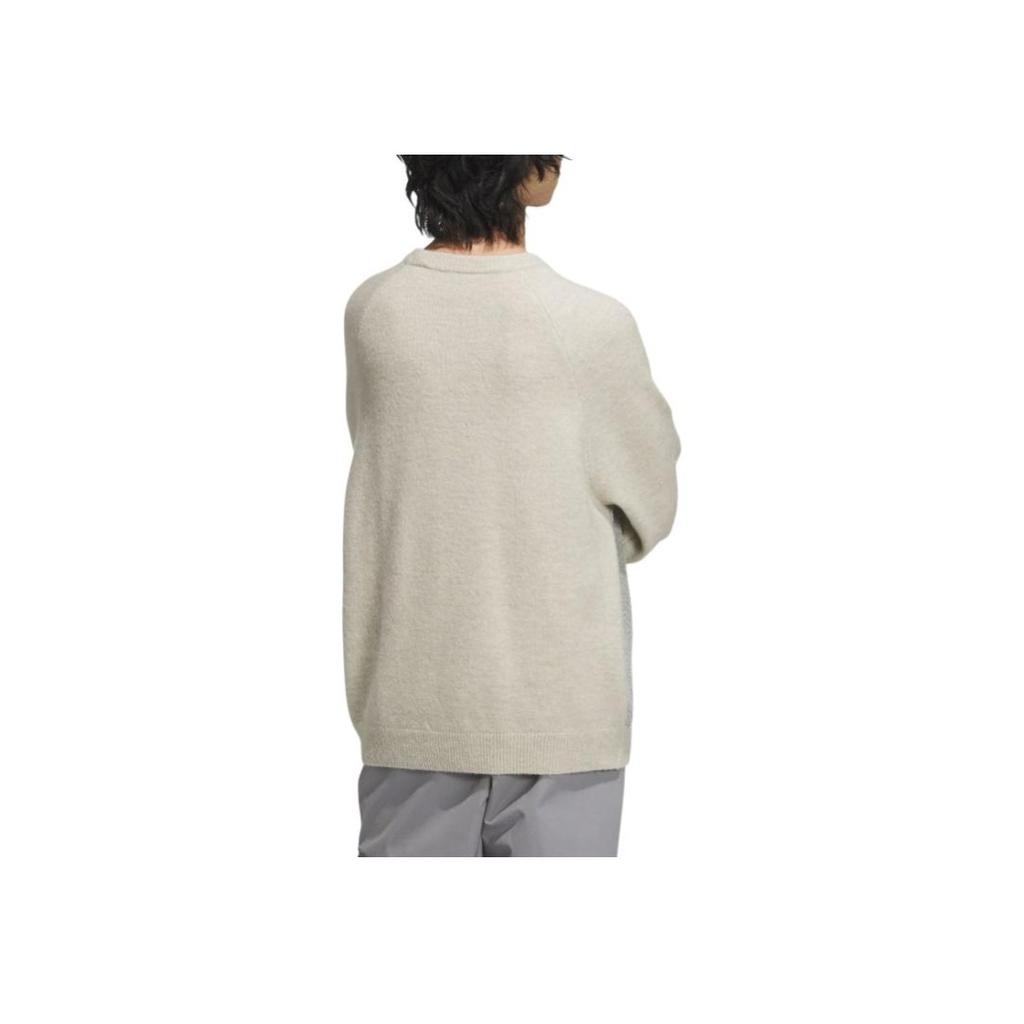 Adidas FW24 FUSTL Series P Crew 2 Simple Casual Versatile Knit Sweater Men sweater Light-Sesame Earth-Gray JW6684