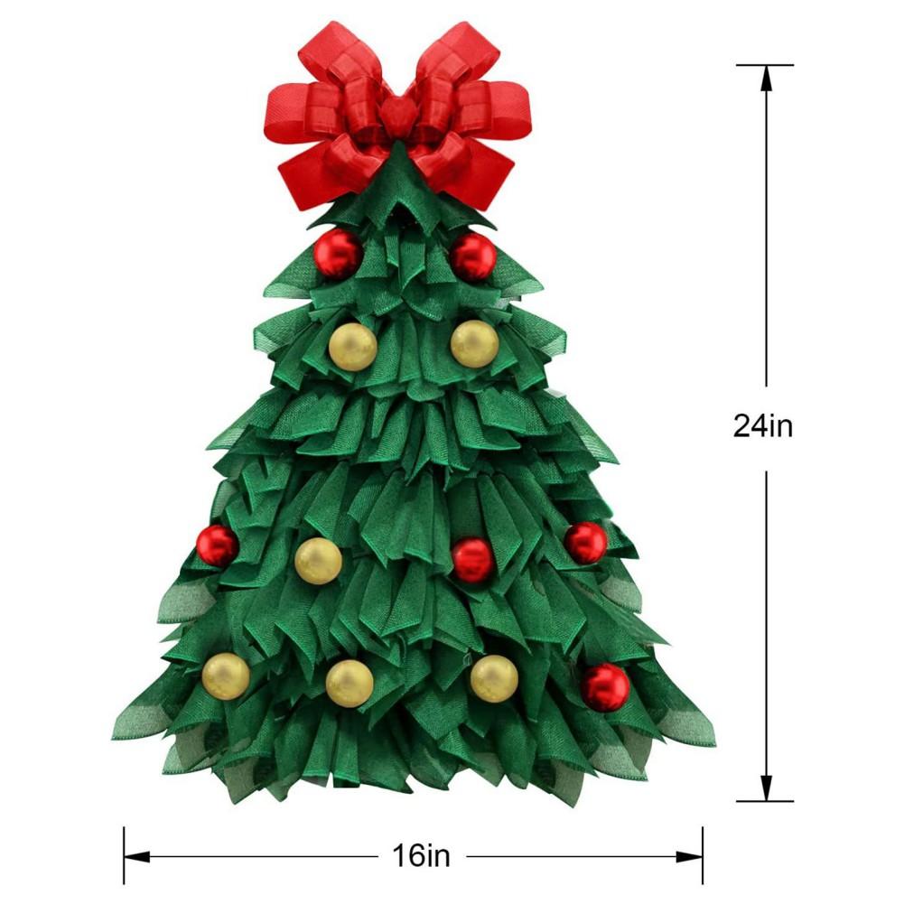 

Подвесной зеленый рождественский венок на входную дверь, окно, большой рождественский венок на елку, тканевый венок на дверь, украшение для новогодней вечеринки