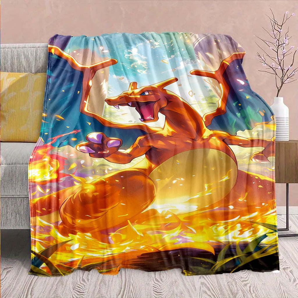 Pokémon Anime Flannel Blanket - Soft Warm Perfect for Sofa, Bedding Camping Travel Office Home Decor -QJY