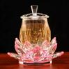 Fornitura d'acqua in cristallo cinese per templi buddisti domestici, tazze da offerta e coppe da vino davanti al Buddha Buddismo