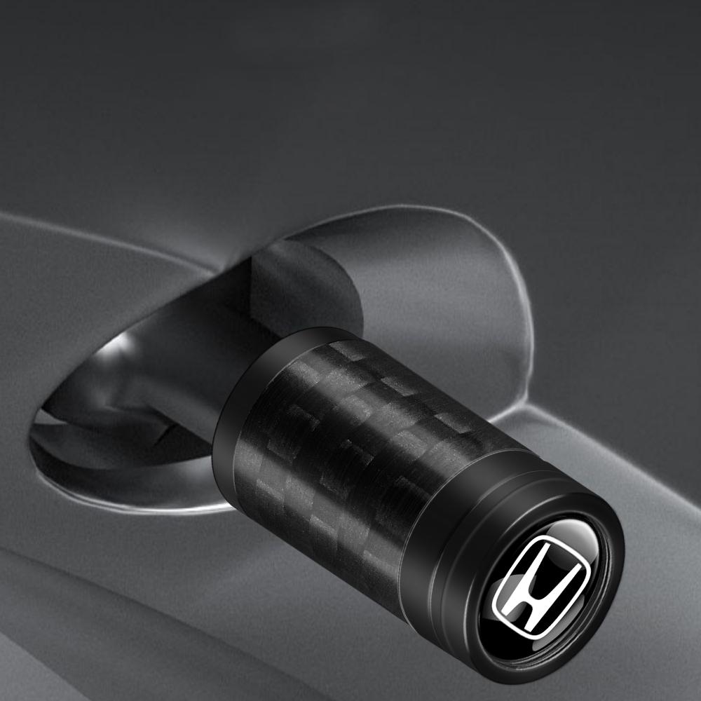 Carbon Fiber Car Tire Valve Cap Auto Emblem Tire Air Stems Caps Decor For Honda Civic 10th 11th Gen Hrv Jazz Accord Crv Odyssey CG3