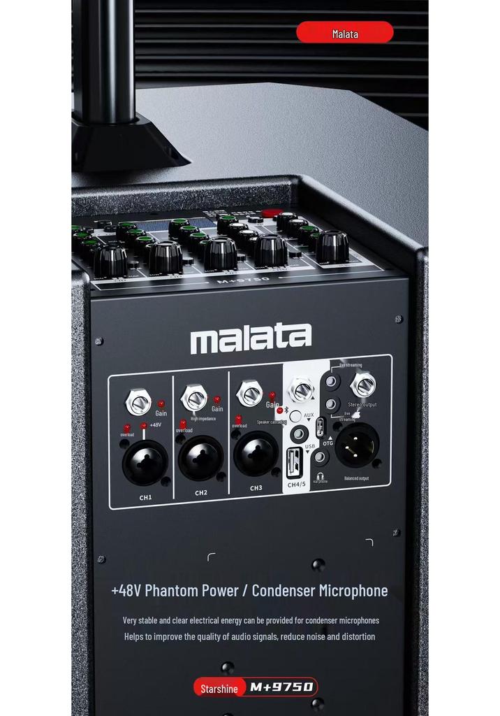 Wanlida M+9750 Outdoor Professional Live Streaming Speaker for K Song Performance and High-Power Square Dance.