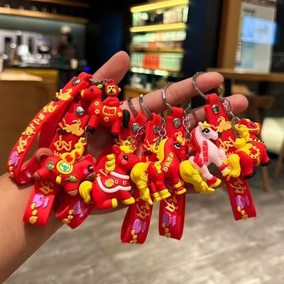 Portachiavi Cavallo Cartone Animato Carino Ciondoli Cavallo Zodiaco Portachiavi Auto Moda Ciondolo Zaino Decorazione Accessori Regalo di Capodanno