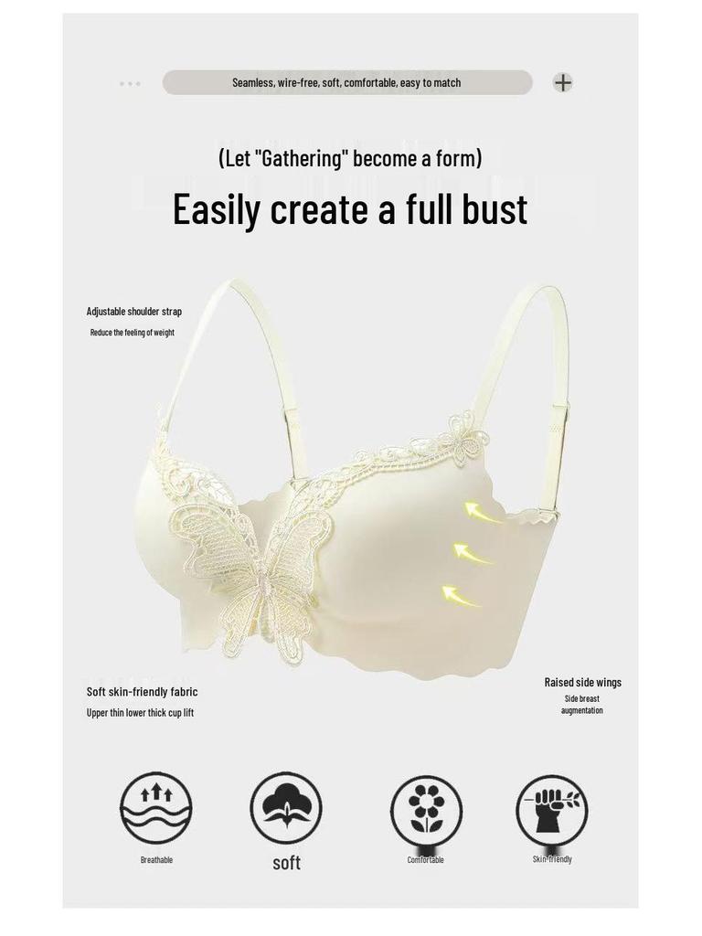 Seamless Underwire-Free Push-Up Bra for Women - Beautiful Back Support, Adjustable Shapewear, Uplift for Small Chest