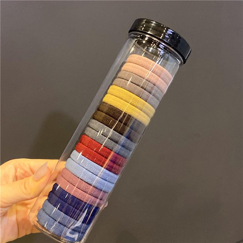 Koreanischer Damen-Haargummi mit hoher Elastizität und Lederetui - Modisches Pferdeschwanz-Accessoire