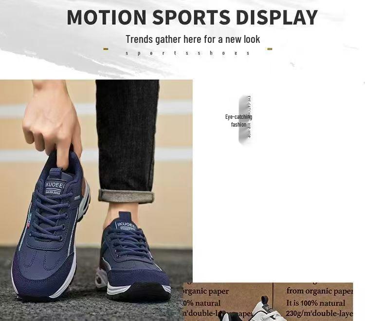 Men's Lightweight Waterproof Running & Work Shoes - Comfortable, Thick Sole, Casual Outdoor Sneakers for Spring & Autumn