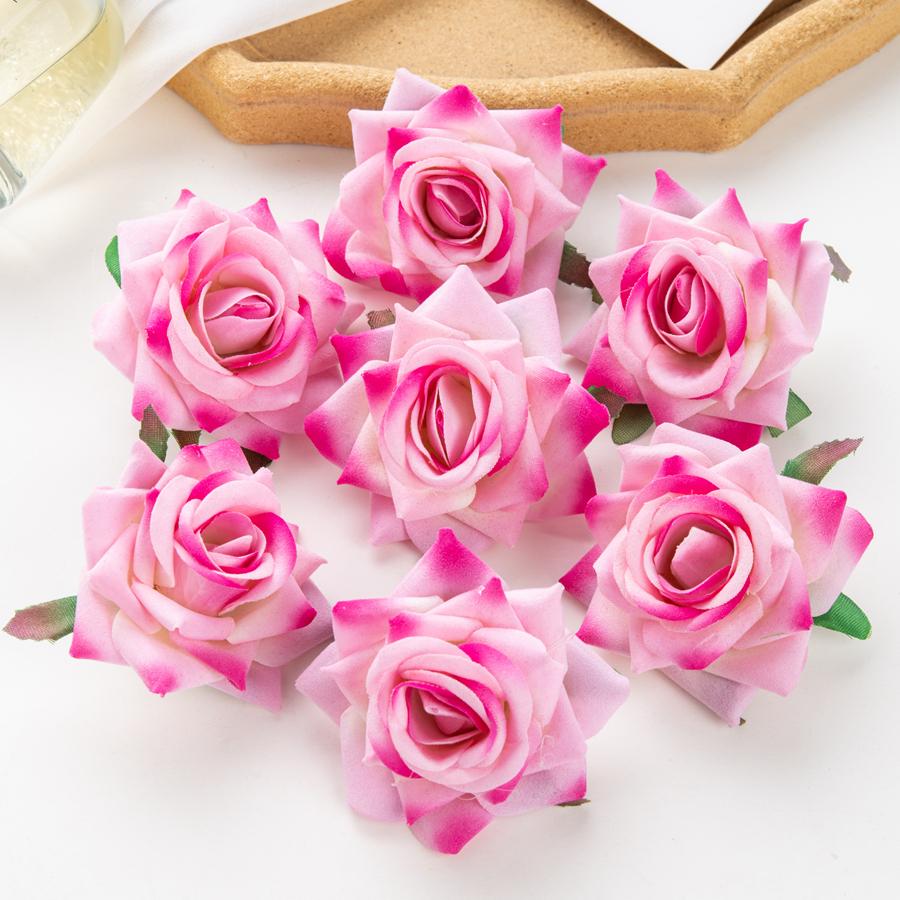 10Pcs Artificial Flowers for Scrapbook New 's Decortion Wedding Outdoor Garden Christmas Home Candy Box Flannel Rolled Roses