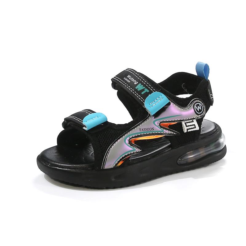 Jungen Strandschuhe Offene Zehen Klettverschluss Kinder Sandalen Rutschfeste Weiche Sohle 2025 Sommer Neu Kinder Mode Schuhe Hübsch Trendig