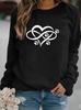 Heart Print Round Neck Women's Hoodie