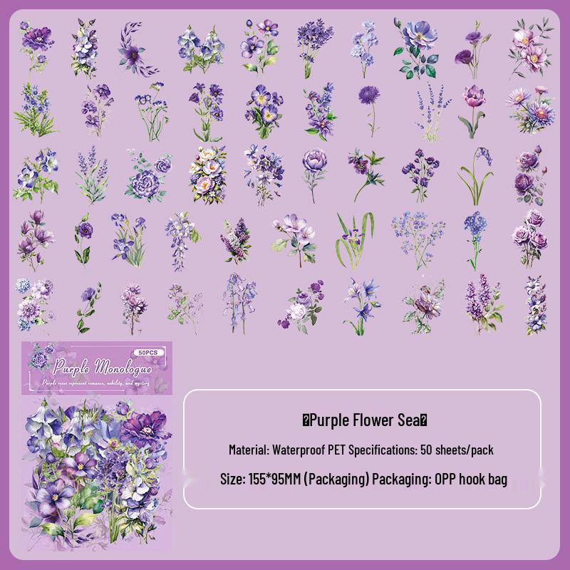 Waterproof Transparent Stickers: Plant & Flower DIY Decoration for Water Bottles & Journals