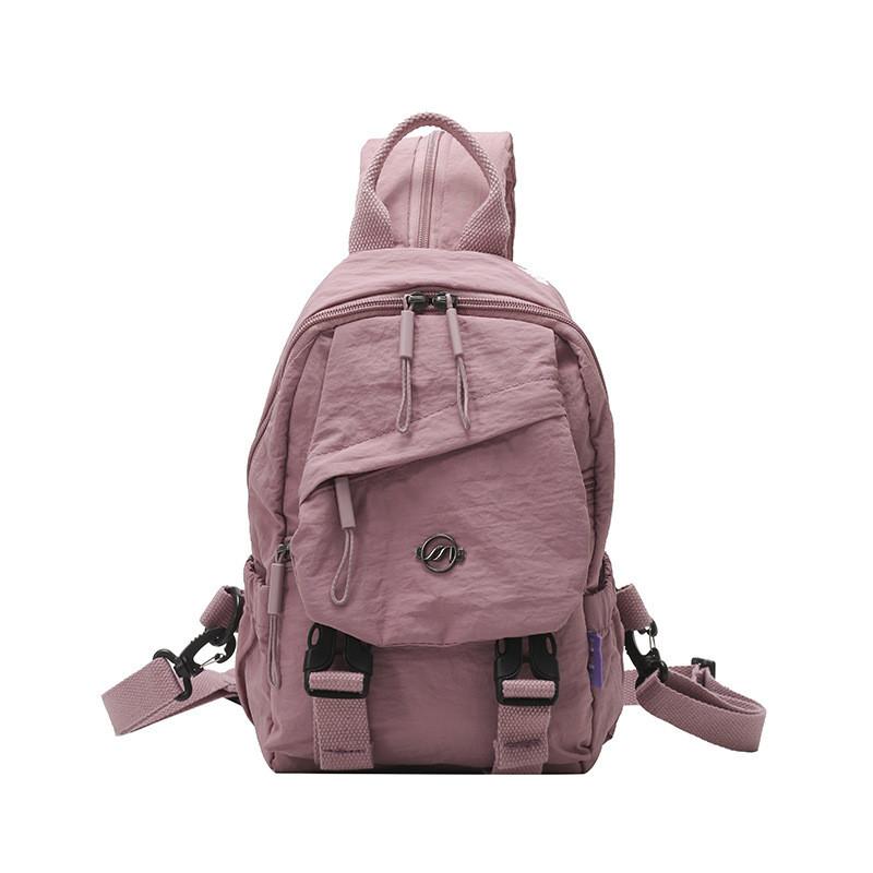 Color Solid Simple Casual Lightweight Neutral Backpack For Daily Activities