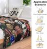 Travel Michael Halloween Myers Throw Blanket, Plush Microfiber Halloween Blankets and Throws for Sofa, Thick Air Conditioning
