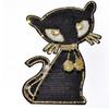 1Pc Black Cartoon Cat Sequins Patches Embroidered Applique Sewing Decoration Accessories