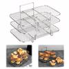 Air Fryer Rack Grilling Rack Stainless Steel 3 Layers Mesh Grill Basket Stackable Multifunctional Air Fryer Accessories