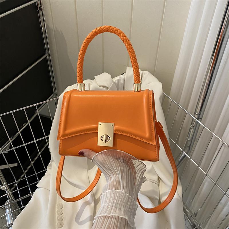 Chic Black White Brown Pink Orange Small Square Bag Stylish Crossbody Handbag