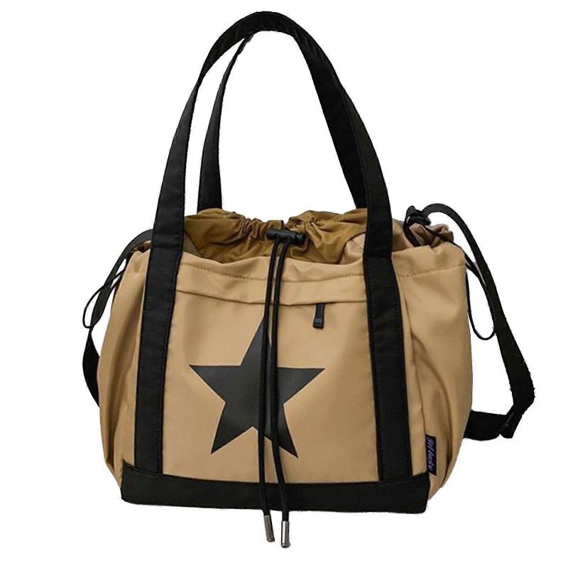 Sac à bandoulière à imprimé étoile pour femmes Sacs à main en nylon Grande capacité Sac à bandoulière unisexe Sac messager Sacoche de mode Kaki