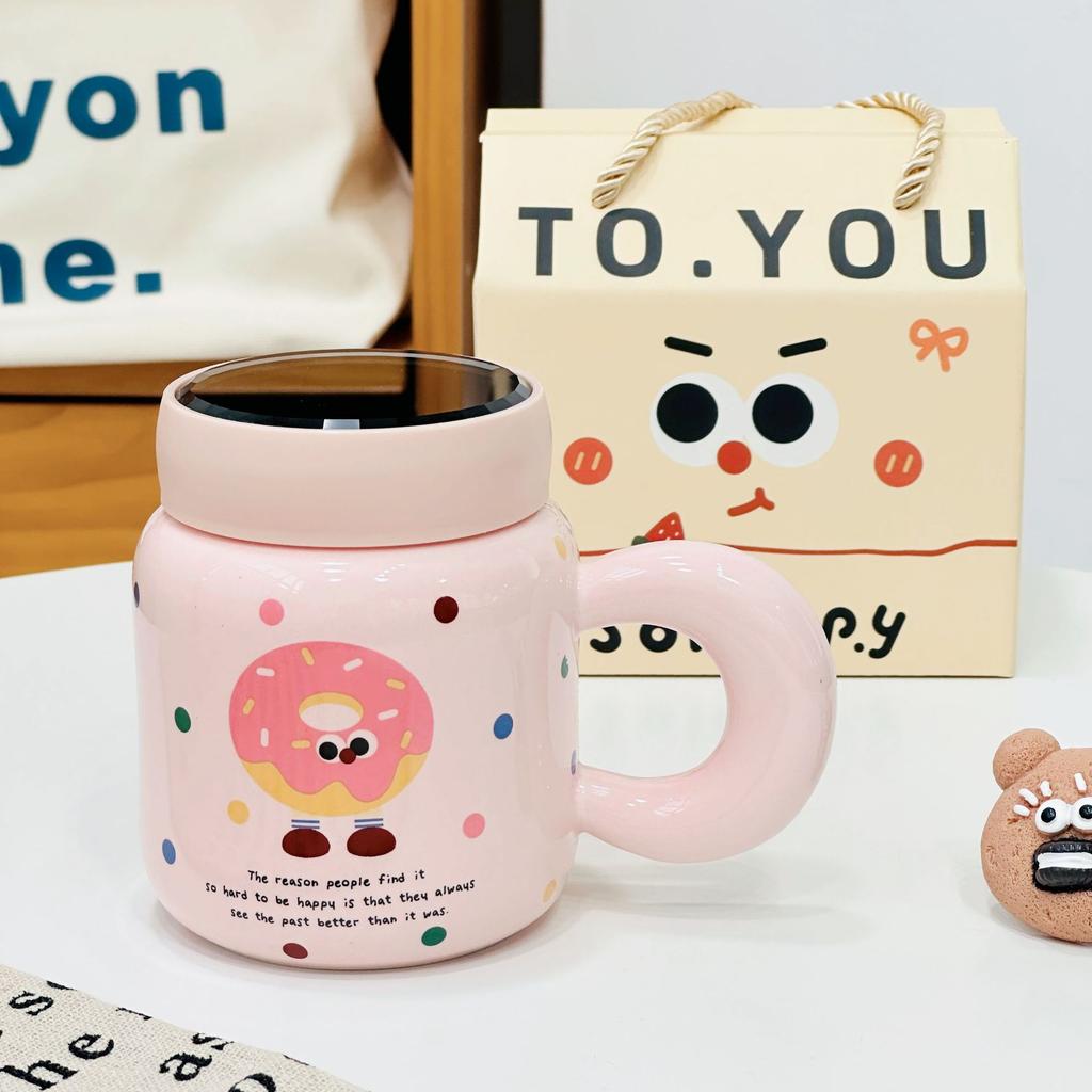 Carrying Box Set Household Ceramic Cup Cute Simple Mug High Temperature Resistant Water Cup Annual Meeting Small Gift Cup