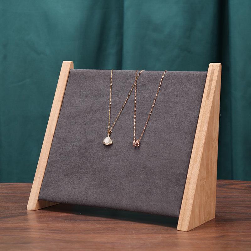 Black Walnut Solid Wood Necklace and Bracelet Display Stand for Jewelry Store Window