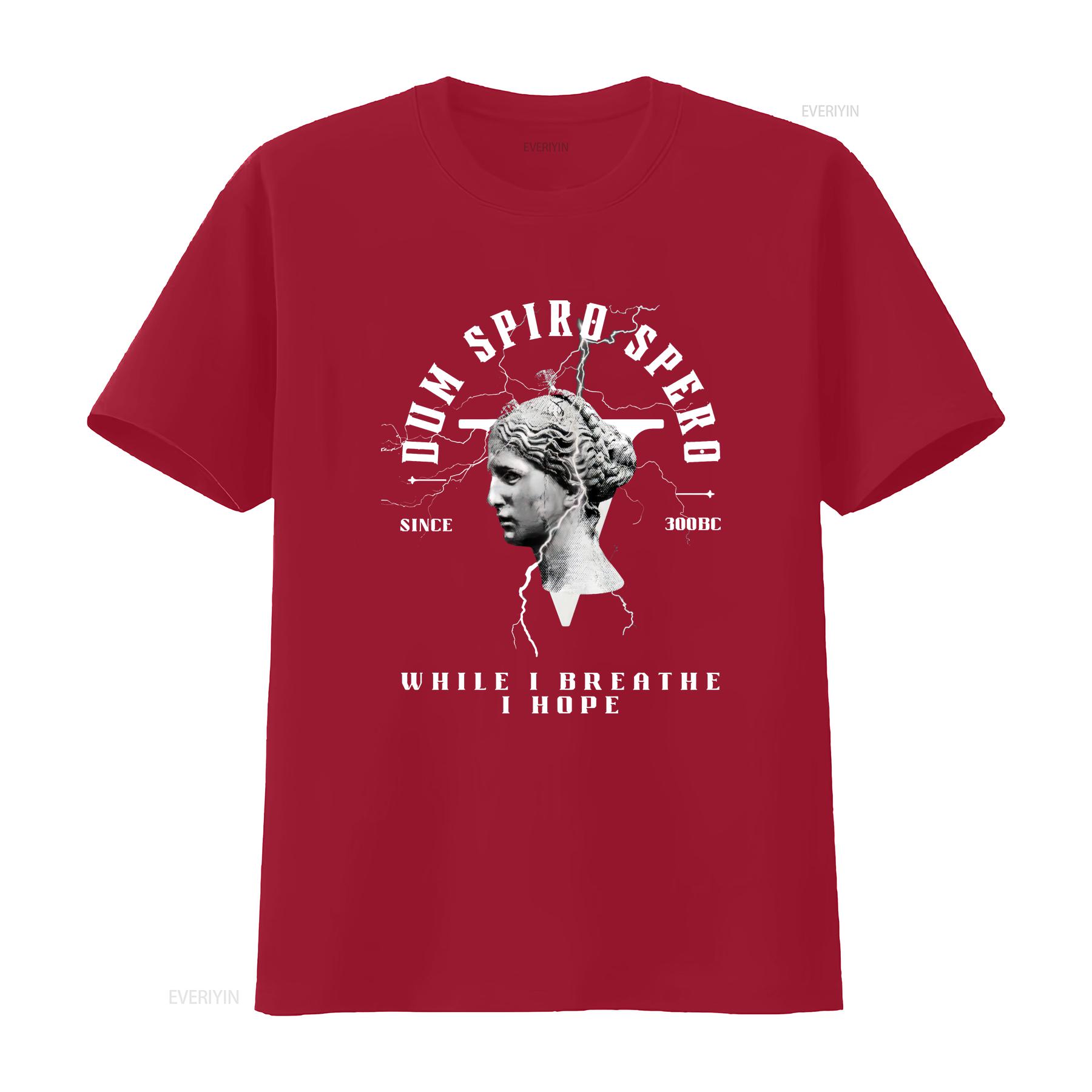Latin Quote Dum Spiro Spero Phrase Ancient Rome Marcus Aurelius Stoic SPQR Roman History T Shirt vintage Washed Breathable S