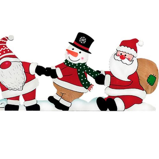 Christmas Door Topper Wooden Door Corner Decor Snowman Reindeer Santa Sign for Home Party Door Frame Decoration