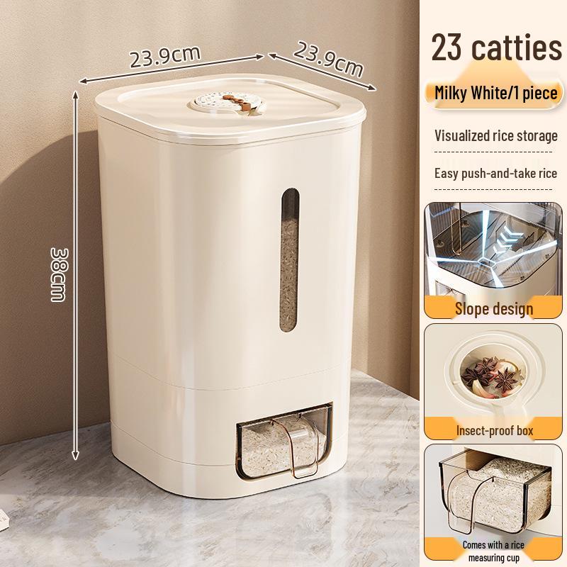 2025 Model Airtight Rice Storage Container: Moisture & Insect-Proof, Flour Barrel, Home Use