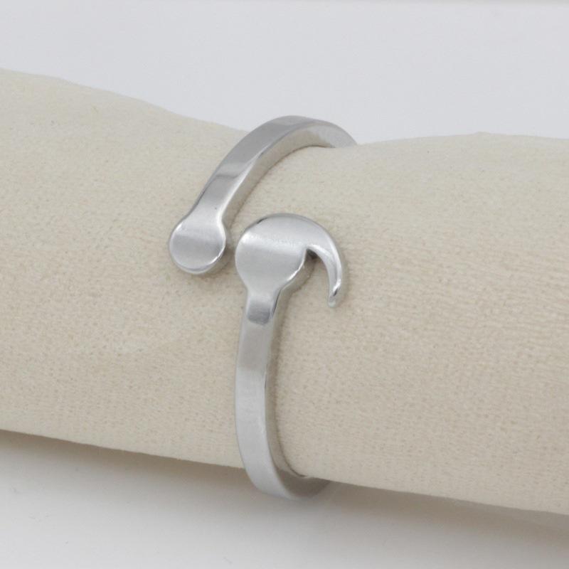 Creative semicolon open ring, personalized silver compact ring for women