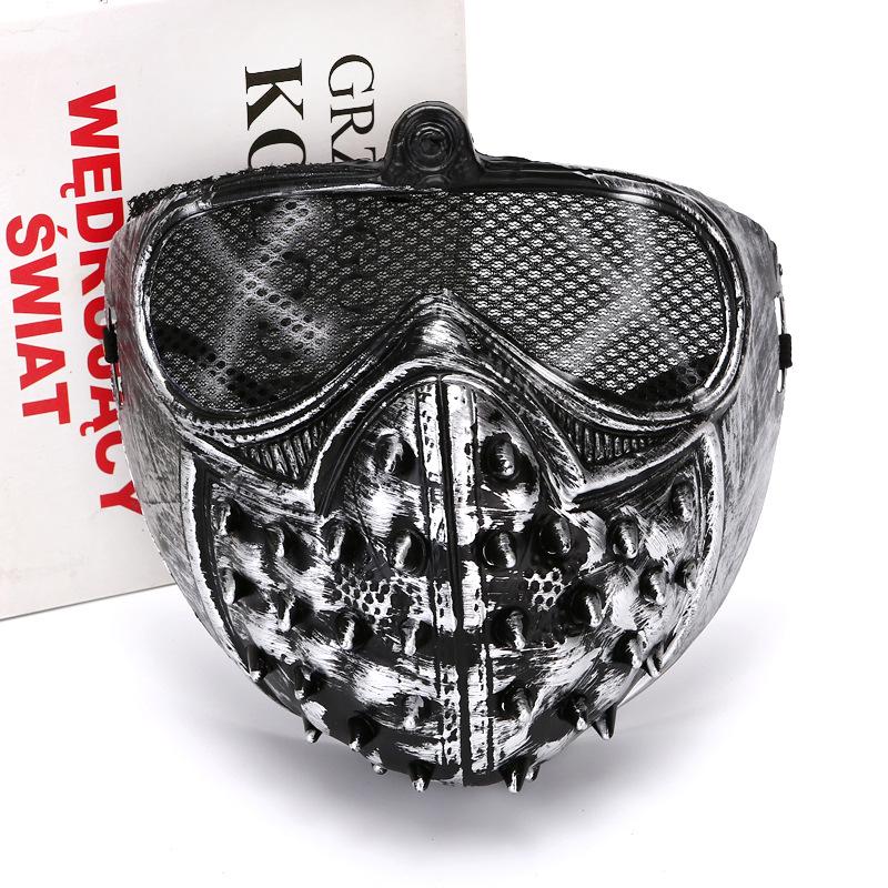 Máscara de Demonio Punk para Halloween - Máscara de Cosplay de Parca Influenciada por Watch Dogs 2 con Remaches