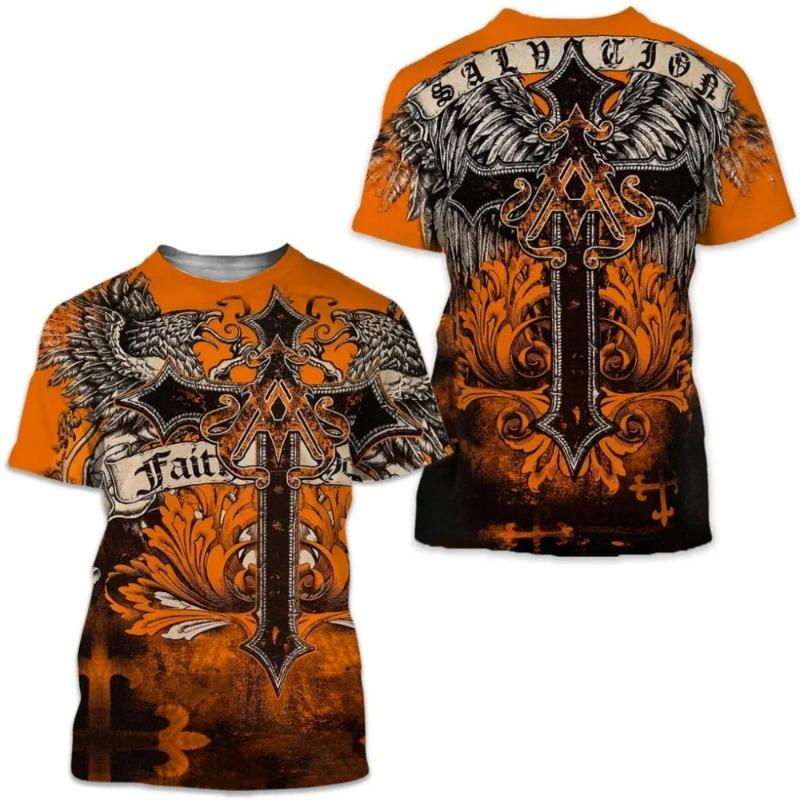 Summer New Cute Dolphin Pattern Men's Printed T-shirt Street Popular Harajuku Round Neck Plus Size Fashion Top Short Sleeve