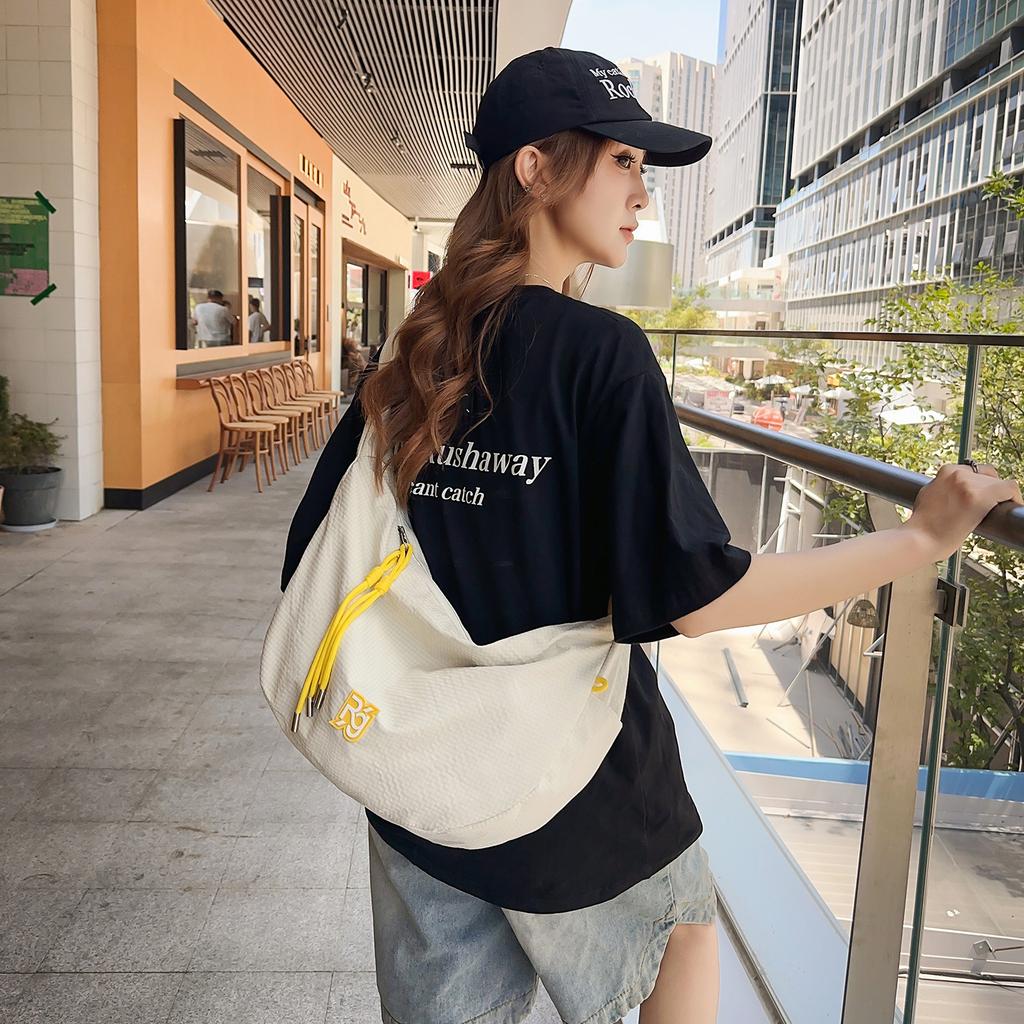 Fashion cloth bag literary and casual versatile canvas dumpling bag large capacity lightweight shoulder messenger bag tide