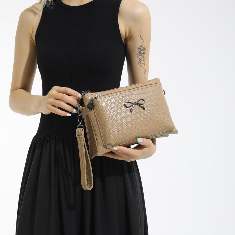 

Woven Pattern Small Square Bag Women s Multi-Layer Clutch Bag Shoulder Crossbody Bag чорний