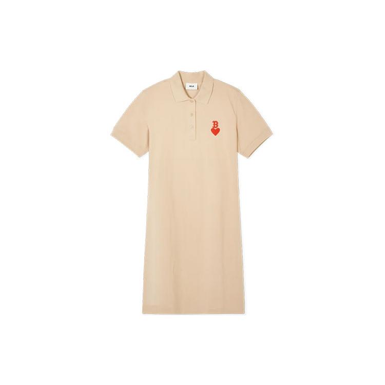 New MLB Short Sleeved Dresses Women's Khaki 3FOPH0143-43BGL