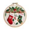 Christmas Themed Embroidery Set with Embroidery Hoop Cloth Thread Needle Instructions for Beginner Handmade Art Craft top sale