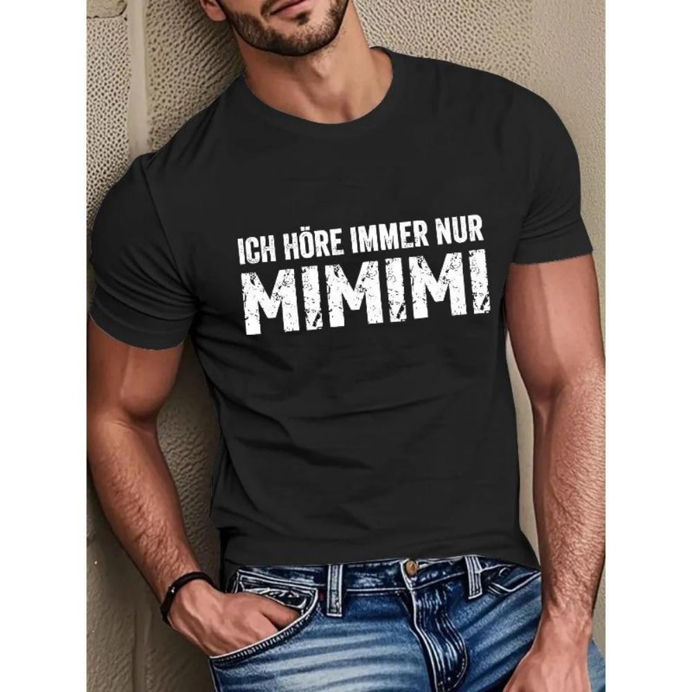 

European Sizes 2025 Men S Summer Fashion Casual Simple German High-End Letter Print Soft Round Neck T-Shirt S чёрный