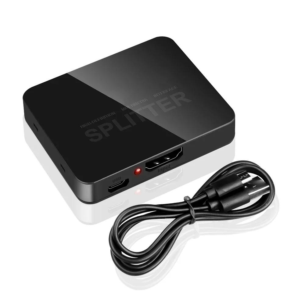 4K 30Hz HDMI Splitter 1x2 HDMI Switch 1 In 2 Out Video Distributor Splitter 1080P Dual Display for TV PC Laptop Monitor Projector HDTV DVD PS3 Xbox