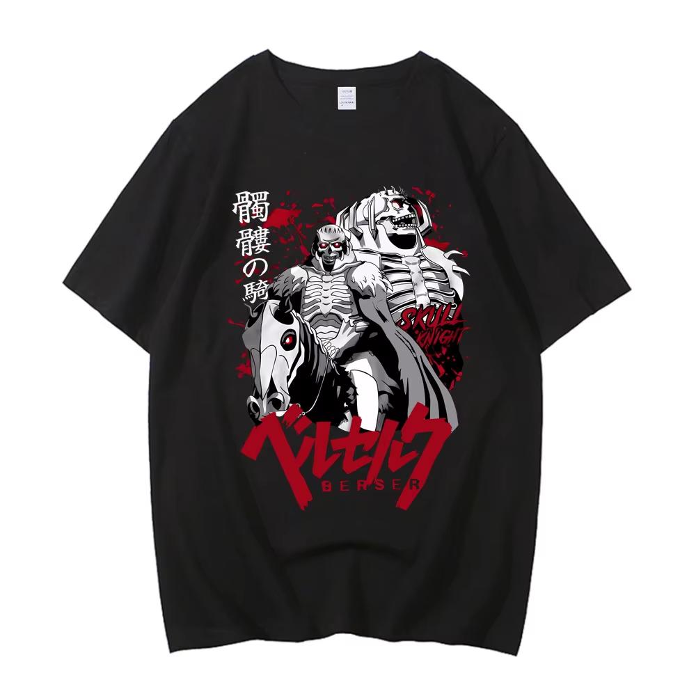 Berserk Guts Berserker Armor T-Shirt Vintage Washed Cotton Graphic Tee Unisex Oversized Crew Neck Short Sleeve Anime Streetwear Top 2026 Hot Sale