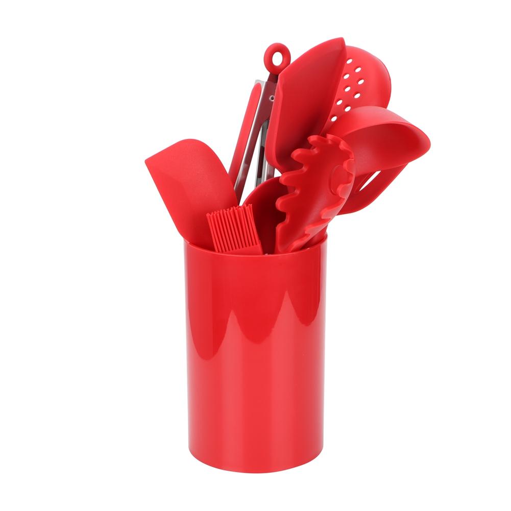 Konnwei Red 9Pcs Set Household Kitchen Non Stick Cooking Utensils Set Turner Spatula Kitchen Shovel Cookware Set