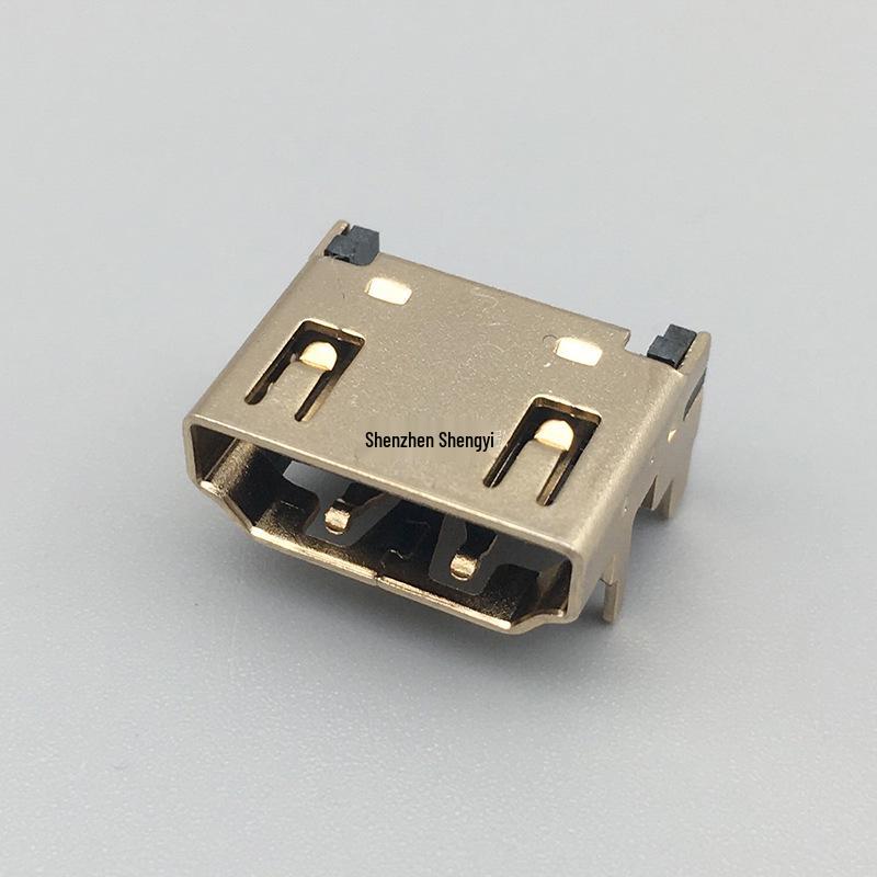 Gold-Plated HDMI 19-Pin SMD Female Socket Connector Iron Shell Gold-plated