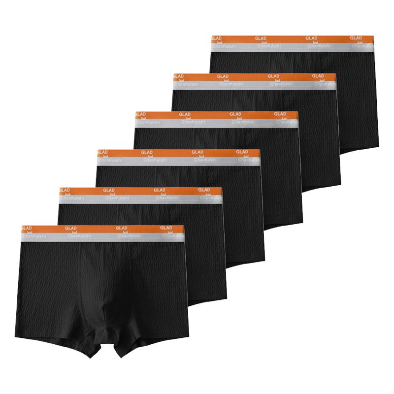 6Pcs Men's Boxer Briefs Teenager Underwear Breathable U Convex Underpants Comfortable Thin Underpants L XL XXL 3XL 4XL