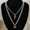 European and American Jewelry, Metal Chain Key Lock Pendant Necklace Female, Retro Hip-hop Necklace Sweater Chain