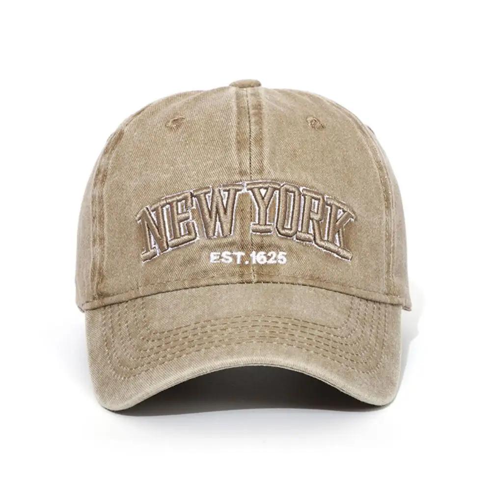 Vintage Grey Baseball Cap For Women Summer American Style Washed Big Head Circumference Hat Versatile Face Slimming Duckbill Cap