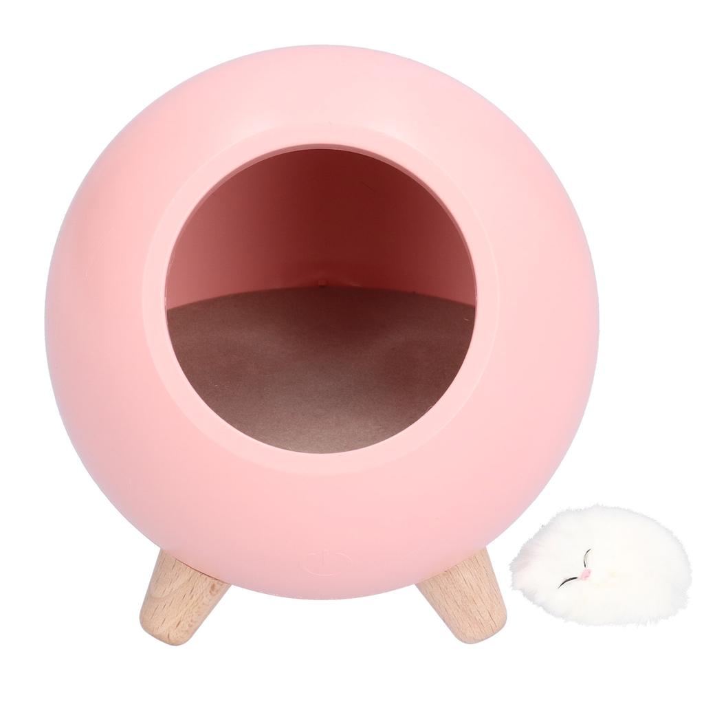 USB Atmosphere Lamp Children Girls Bedroom Bedside Cartoon LED Sleeping Night Light Warm LightPink