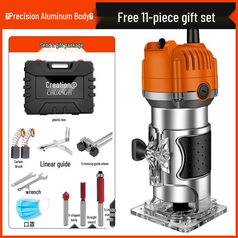 Chuangyi Multi-Function Handheld Router: Edge Trimmer, Engraver, Panel Groover, Woodworking Chamfer Tool