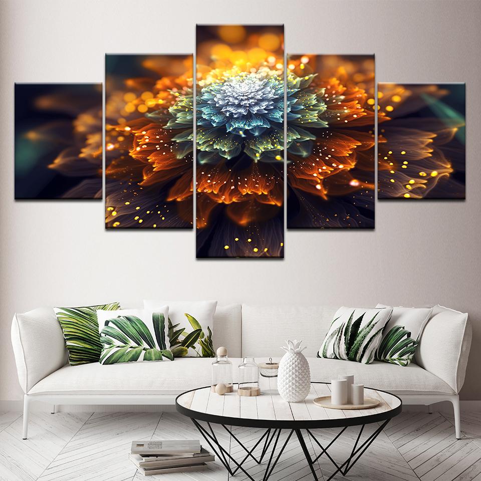 

Canvas Painting The colorful opening flower Wall Art Pictures 5 Pieces Modular Wallpapers Poster Print living room Home Decor 20x35 20x45 20x55cm