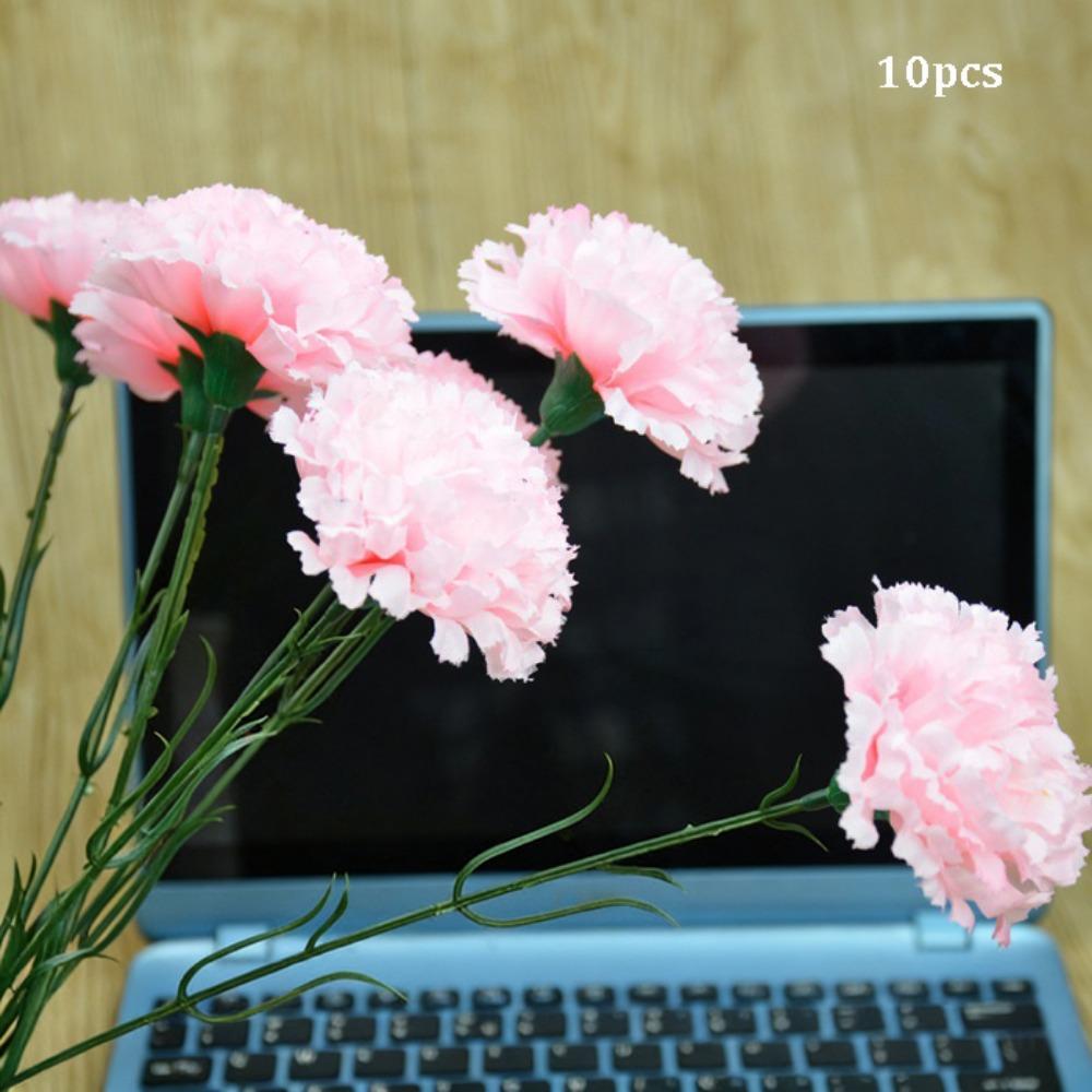 10pcs High Quality 10 Heads Artificial Flowers Silk Multicolors Wedding Arch Decor Carnation Small Carnation