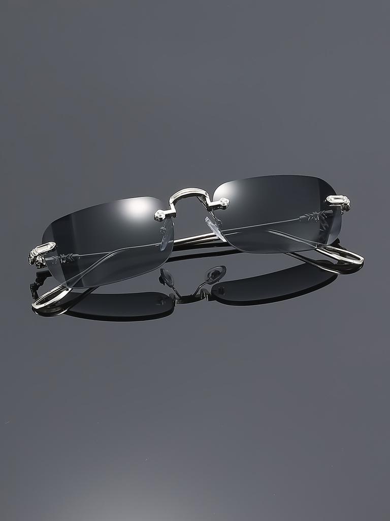 Personalized rimless sunglasses UV protection trend fashion versatile Internet celebrity advanced sunglasses