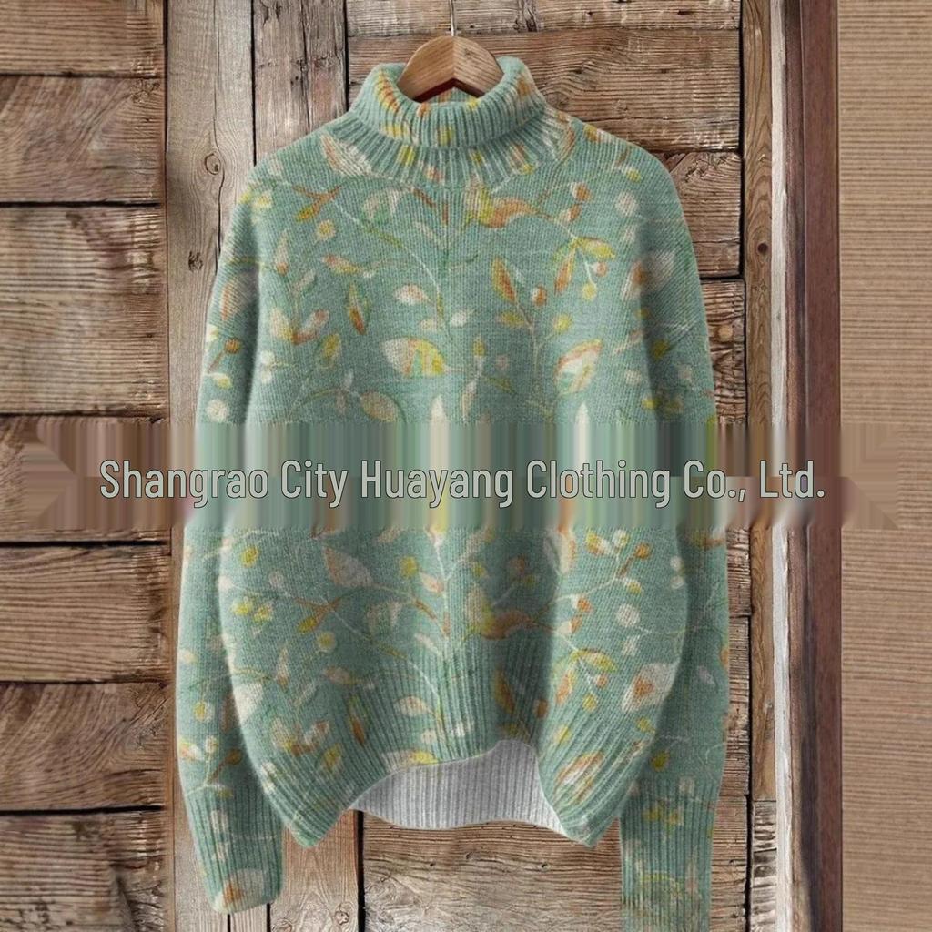2026 Abstract Print Christmas Cloak Coat
